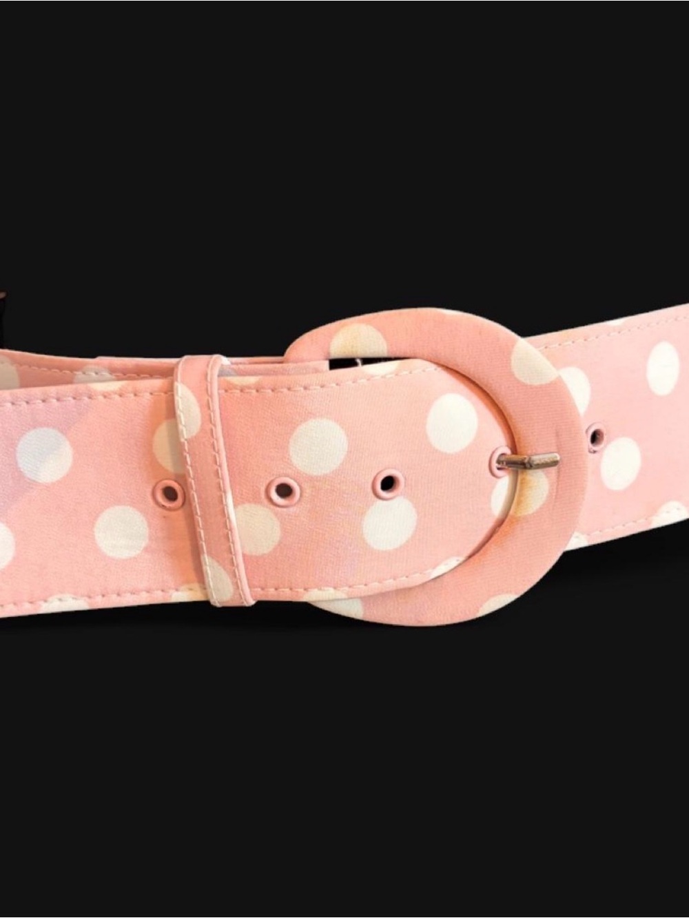 Vintage Pink and White Polka Dot Belt